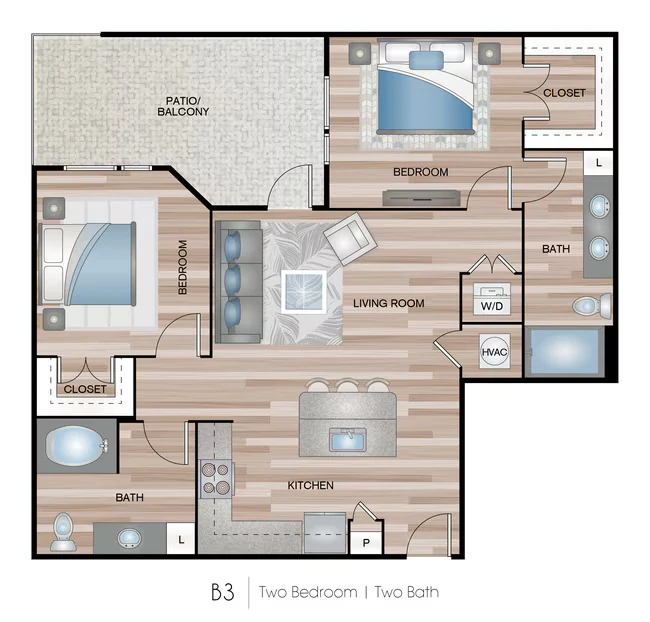 Two bedroom 339 floor plan